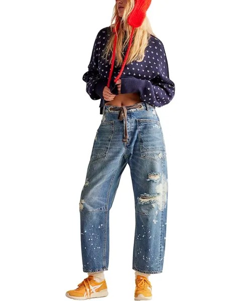 Джинсы Free People Moxie Low Slung Pull-On Barrel, цвет Calypso