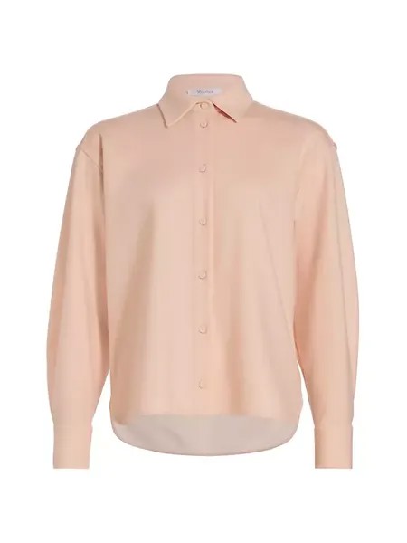 Рубашка на пуговицах из натуральной шерсти Gilles Max Mara, розовый