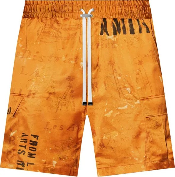 Шорты Amiri Army Stencil Cargo Short 'Orange', оранжевый