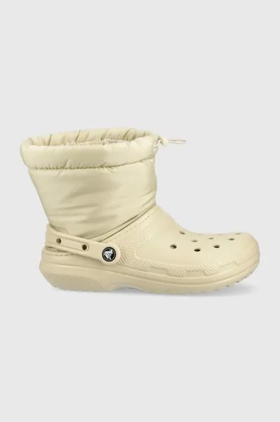 Зимние ботинки Neo Puff Boot Classic на подкладке Crocs, бежевый