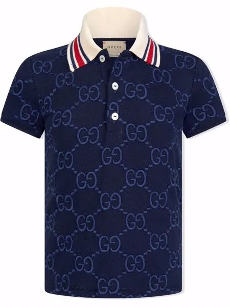 Gucci Kids рубашка поло с вышитым логотипом GG
