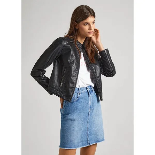 Куртка Pepe Jeans Stazie Leather, черный