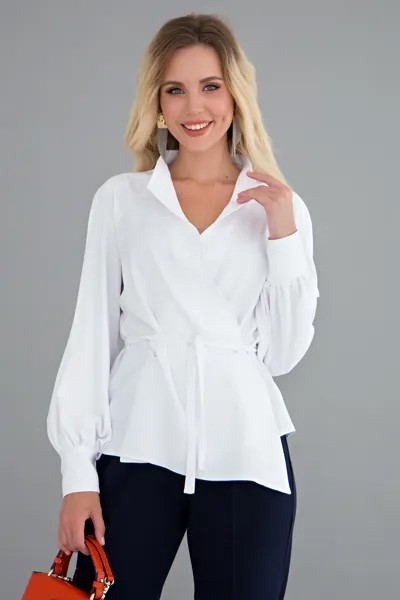 Блуза женская LT Collection Идеальная асимметрия белая 56 RU