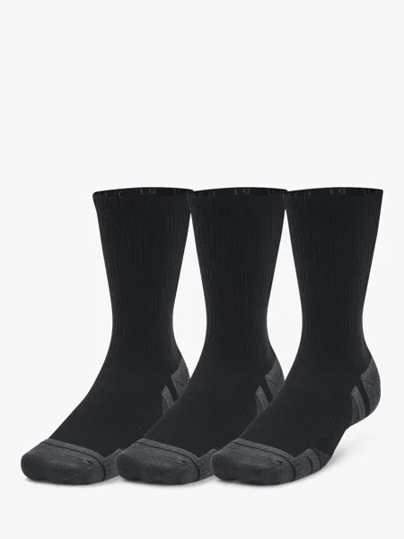 Носки Under Armour Performance Tech Crew, 3 шт., черный/черный