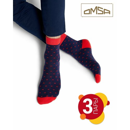 Носки Omsa, 3 пары, 3 уп., размер 45-47, мультиколор