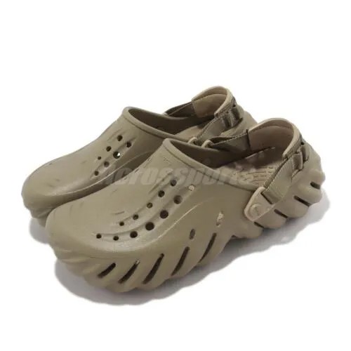 Мужские повседневные сандалии унисекс без шнурков Crocs Echo Clog цвета хаки 207937-260