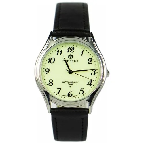 Perfect часы наручные, мужские, кварцевые, на батарейке, кожаный ремень, японский механизм GX017-118