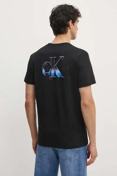 Хлопковая футболка Calvin Klein Jeans, черный