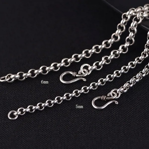 S925 серебряные ювелирные изделия мужское ожерелье антикварное кольцо воротник, свитер, цепь S Hook поколение жира