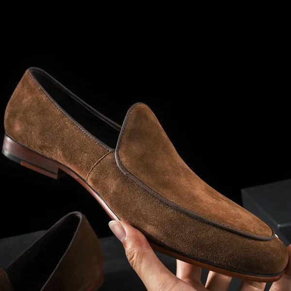 Hanmce модные Sued английские повседневные туфли ручной работы роскошные лоферы из натуральной кожи для мужчин