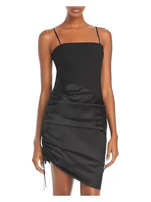 CINQ A SEPT Женское черное короткое коктейльное облегающее платье на тонких бретелях 8