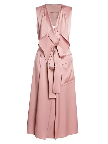 Атласное платье-тренч-миди Victoria Beckham, цвет peony