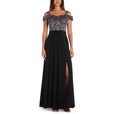Morgan - Co. Женское черное текстурированное длинное вечернее платье для выпускного вечера 7 BHFO 6976