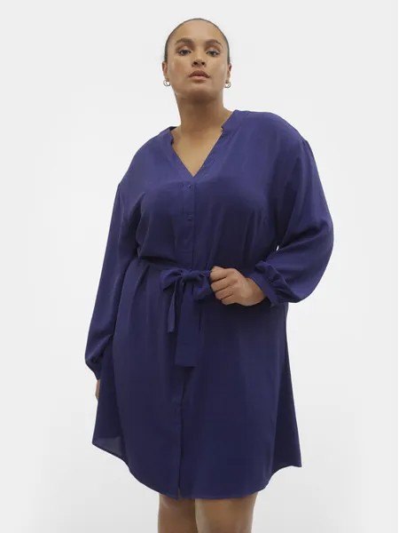 Платье-рубашка стандартного кроя Vero Moda Curve, синий
