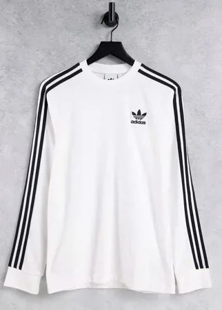 Белый лонгслив с тремя полосками adidas Originals adicolor