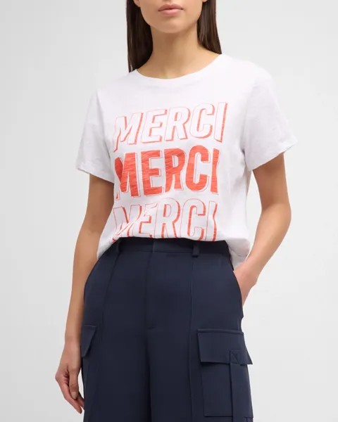 Хлопковая футболка Pop Up Merci Merci Merci Cinq a Sept, цвет White/Cherry To