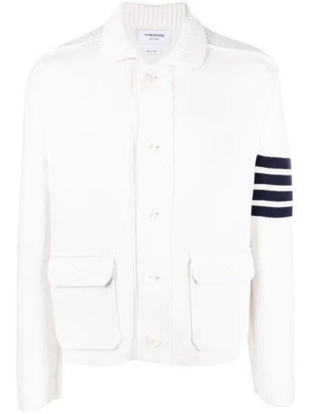 Thom Browne кардиган с полосками 4-Bar, белый