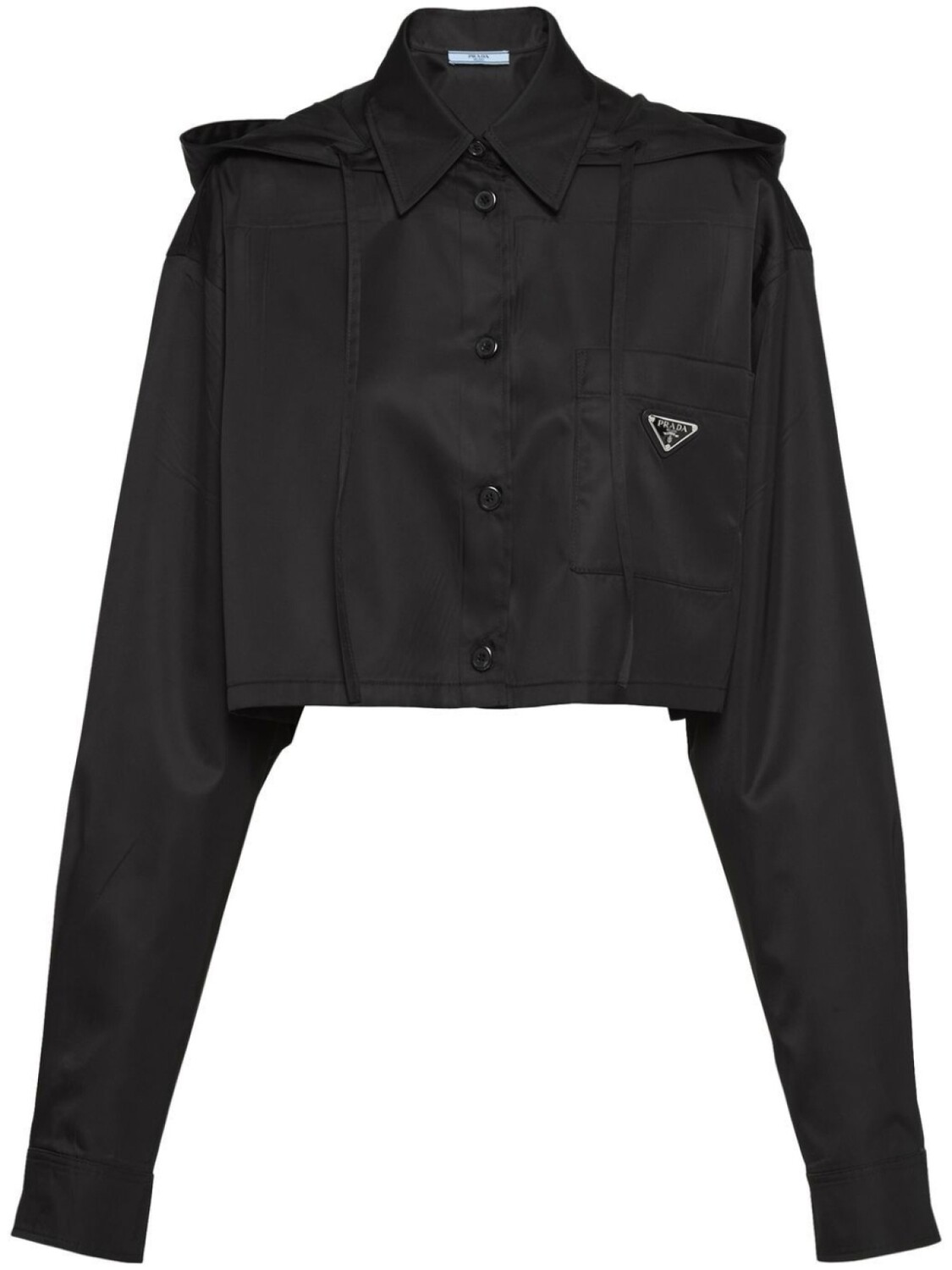 Prada габардиновая рубашка Re-Nylon, черный