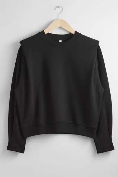 Свитшот & Other Stories Body-hugging With Pleats At The Shoulders, черный