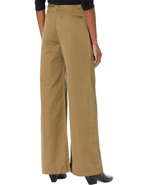 Брюки Hudson Jeans Drawstring Wide Leg Trousers in Military Herringbone, цвет Military Herringbone