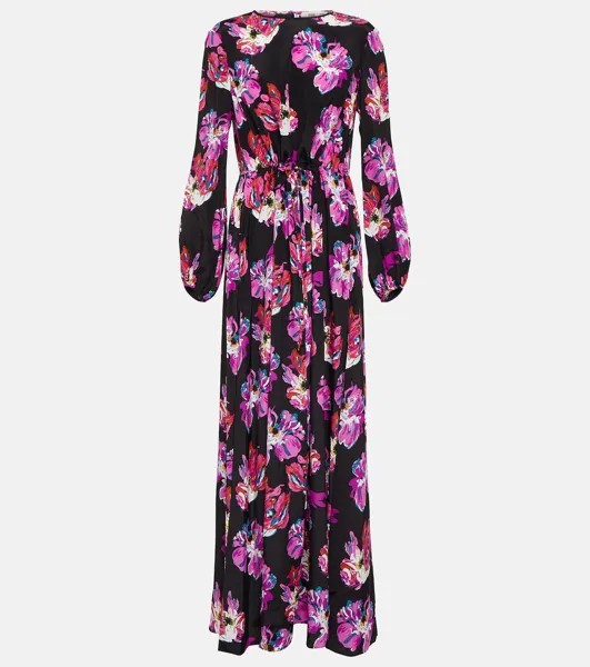 Платье макси из смесового шелка с принтом sydney Diane Von Furstenberg, мультиколор