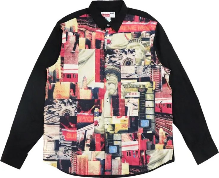 Рубашка Supreme x Comme des Garçons SHIRT Patchwork Button Up Shirt 'Multicolor', разноцветный