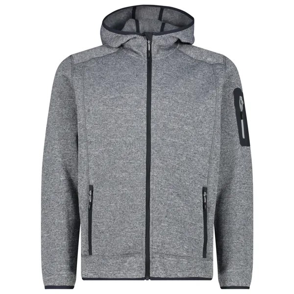 Флисовая жилетка Cmp Jacket Fix Hood Jacquard Knitted 3H60847N, цвет Ice/Titanio/Nero