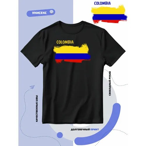 Футболка SMAIL-P флаг Колумбии, размер 3XS, черный