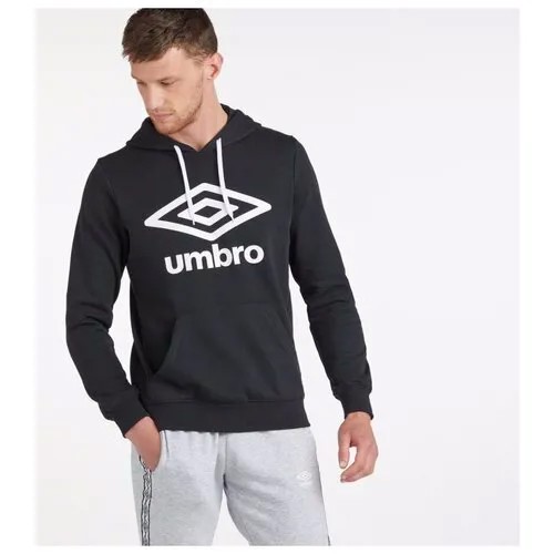 Толстовка мужская с капюшоном UMBRO Fw Large Logo Hoodie 65944U-060, размер XL, цвет черный