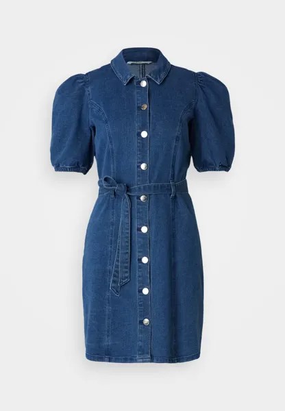 Джинсовое платье Onlvibbe Belt Dress ONLY, средний синий деним