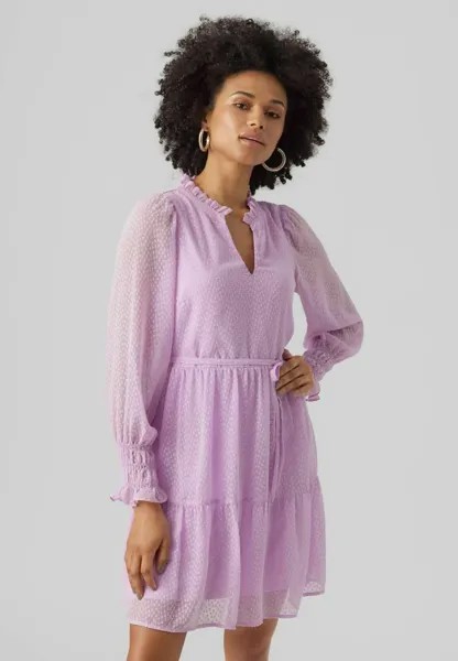 Летнее платье Vero Moda, сиреневый меланж