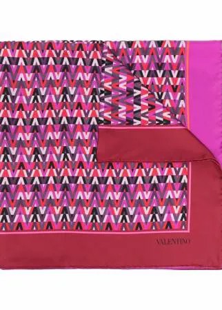 Valentino шелковый платок с логотипом VLogo Signature
