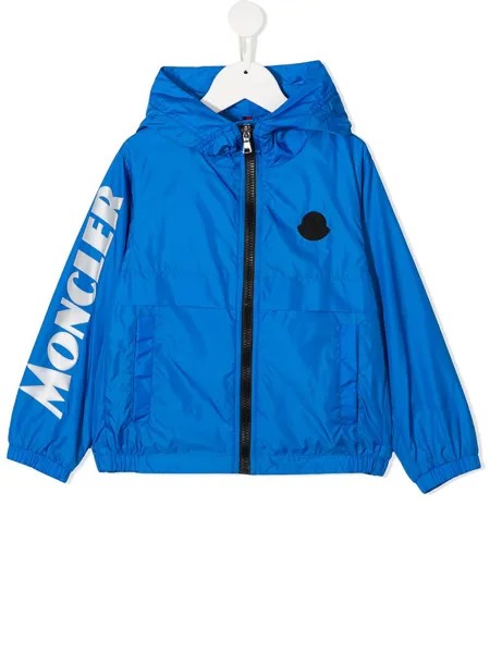 Moncler Enfant пуховик с капюшоном и логотипом
