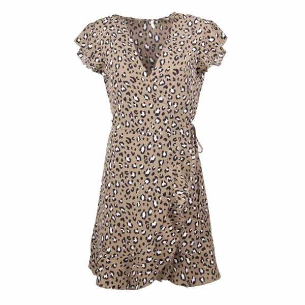 Платье без рукавов на шнуровке с леопардовым принтом ТОЛЬКО для женщин
