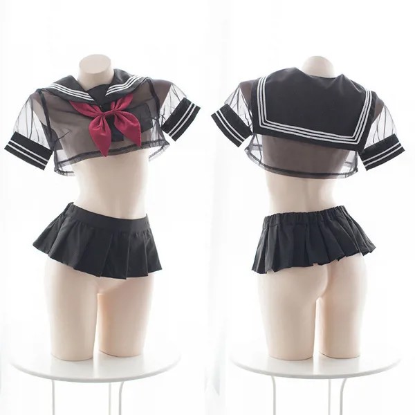 Эротический костюм для косплея Lolita, униформа школьницы, наряд, сексуальный каваи белье, милый женский короткий топ и юбка