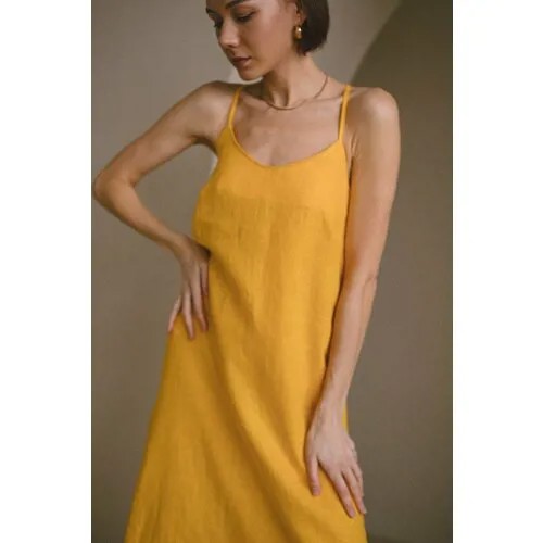 Платье QUALITY удлиненное, размер Xs-s, желтый
