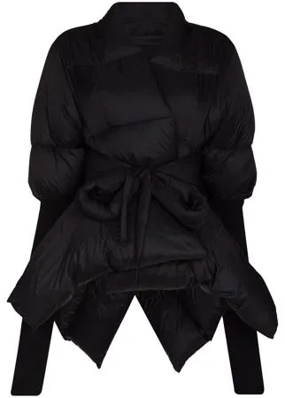 Rick Owens belted asymmetric puffer jacket