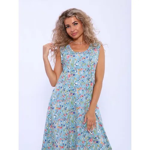 Туника mylovestyle, размер 54, голубой
