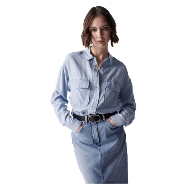 Рубашка Salsa Jeans Lyocell, синий
