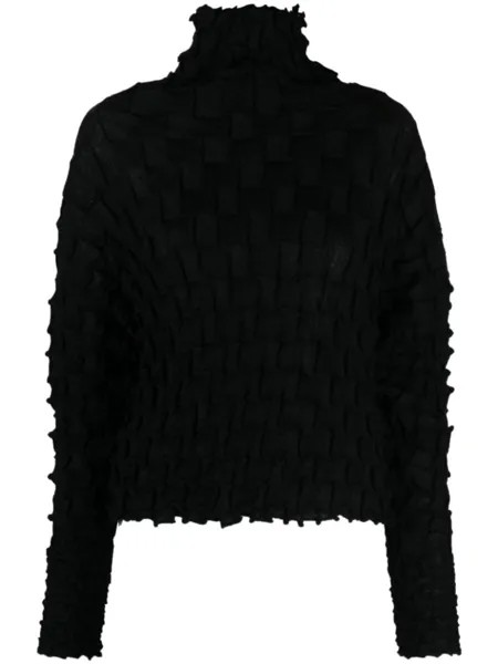 Issey Miyake джемпер из смесовой шерсти, черный