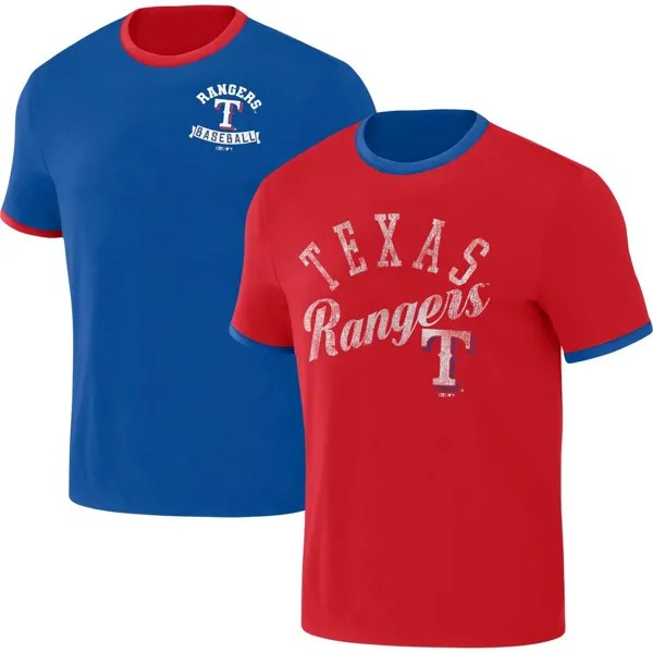 Мужская двусторонняя футболка Darius Rucker Collection от Fanatics Royal/Red Texas Rangers Two-Way Ringer