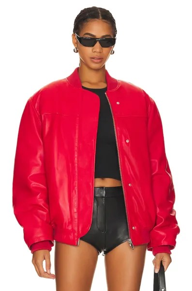 Куртка REMAIN Leather Bomber, красный