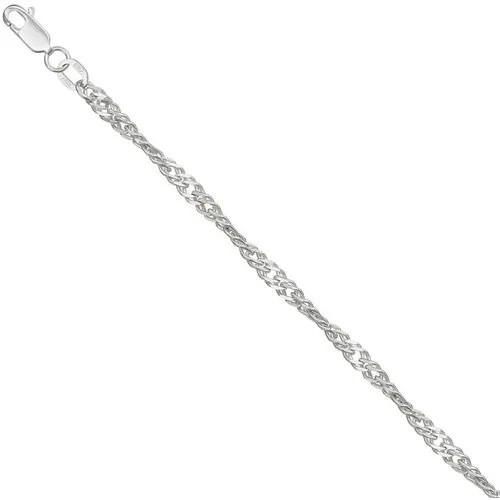 Цепь Krastsvetmet Цепь из серебра НЦ22-028-3 диаметром проволоки 0,35, серебро, 925 проба, родирование, длина 35 см, средний вес 2.08 г, серебряный