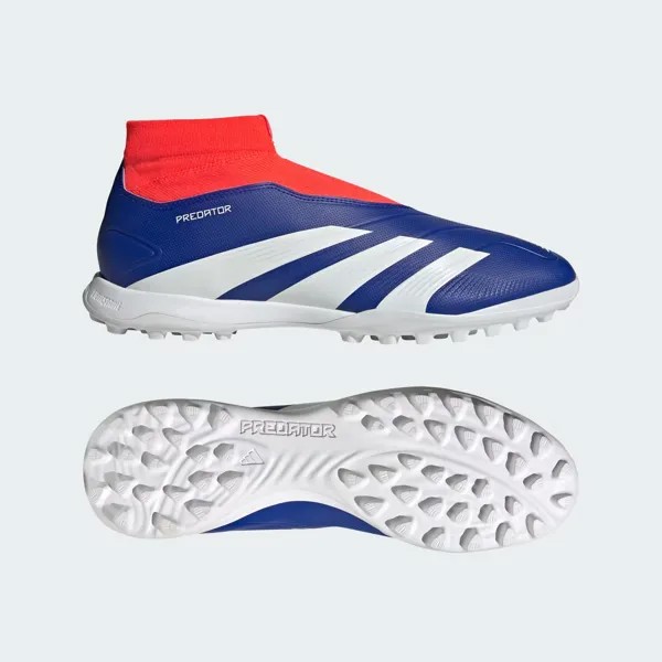 Футбольные бутсы без шнурков Predator League Adidas, цвет Lucid Blue/Cloud White/Solar Red