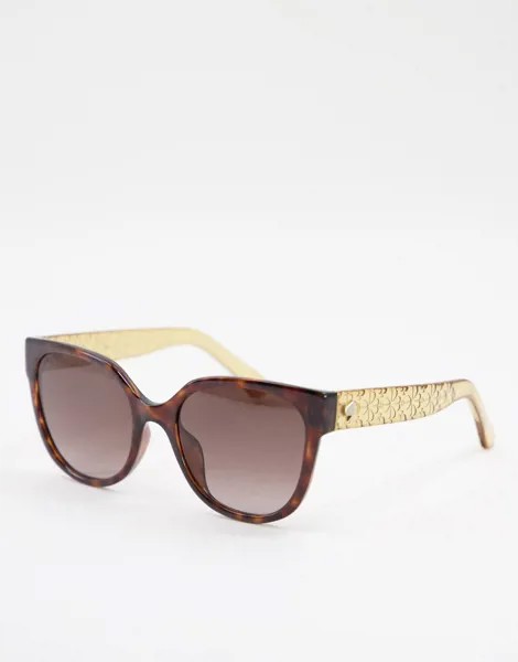 Солнцезащитные очки с квадратными линзами Kate Spade-Золотистый