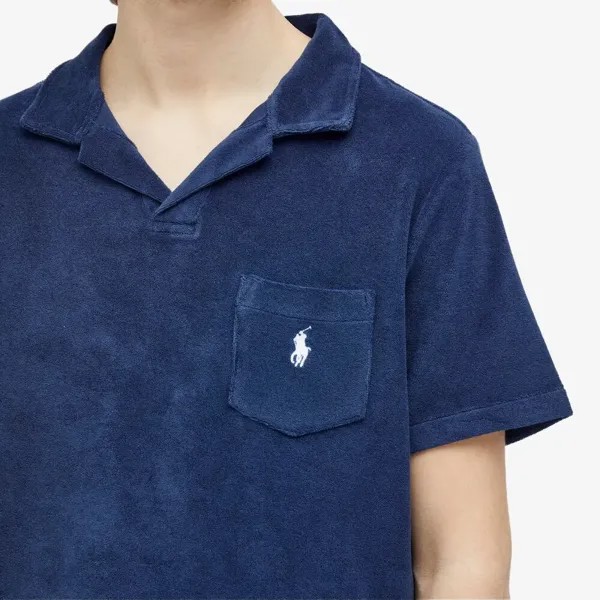 Polo Ralph Lauren Рубашка-поло из хлопковой махровой ткани, синий