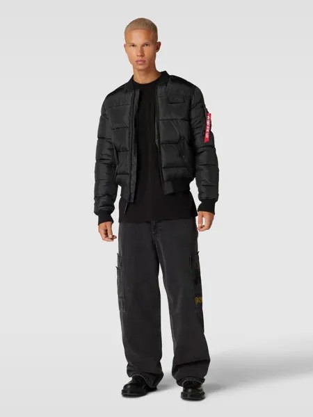 Куртка-бомбер с лейблом Alpha Industries, черный
