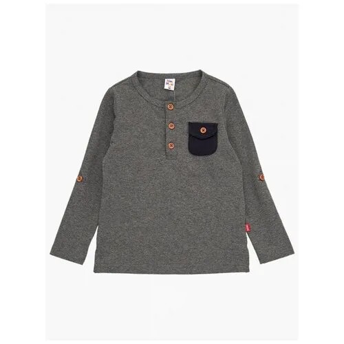 Лонгслив для мальчиков Mini Maxi, модель 2147, цвет меланж/серый/черный, размер 98