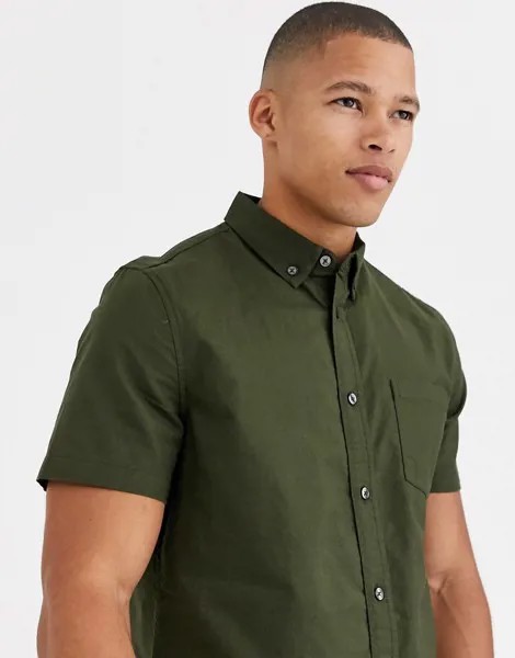Оксфордская рубашка хаки Burton Menswear-Зеленый