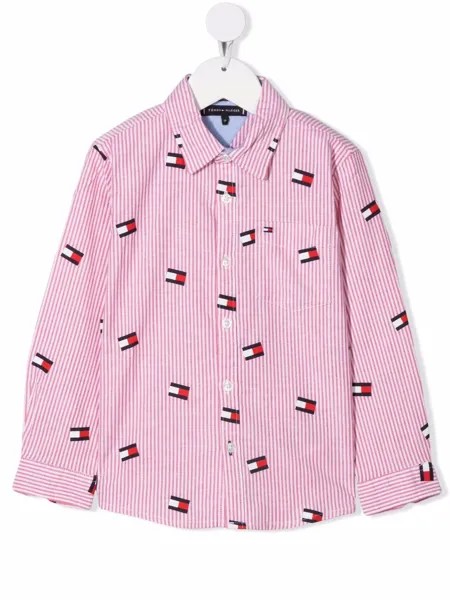 Tommy Hilfiger Junior полосатая рубашка с логотипом